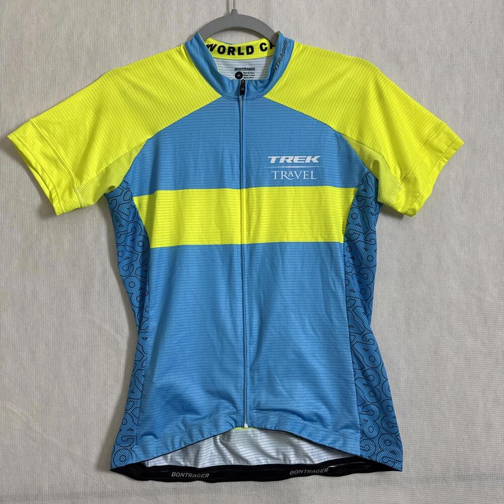 Bontragner Men's Medium Printed Short Sleeve Full Zip Cycling Jersey